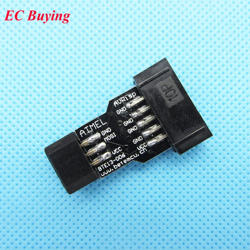 1 комплект USBASP + 10Pin 6Pin адаптер USBISP AVR программатор USB ATMEGA8 ATMEGA128 IDC10 51 Серия Win.7 с