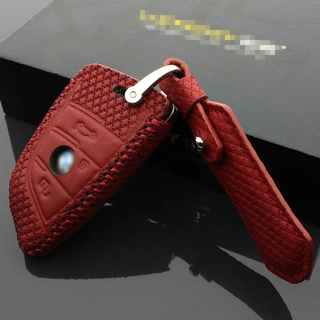 

Key case 3 button for BMW X1 sDrive 2016 X5 X6 2017 xDrive 35i car key holder leather cover key Free shipping