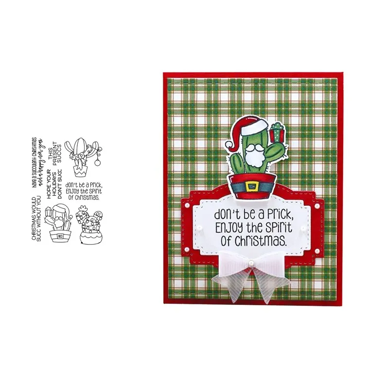 

SPIRIT OF CHRISTMAS Cactus Transparent Clear Silicone Stamp/Seal for DIY scrapbooking/photo album Decorative clear stamp sheets