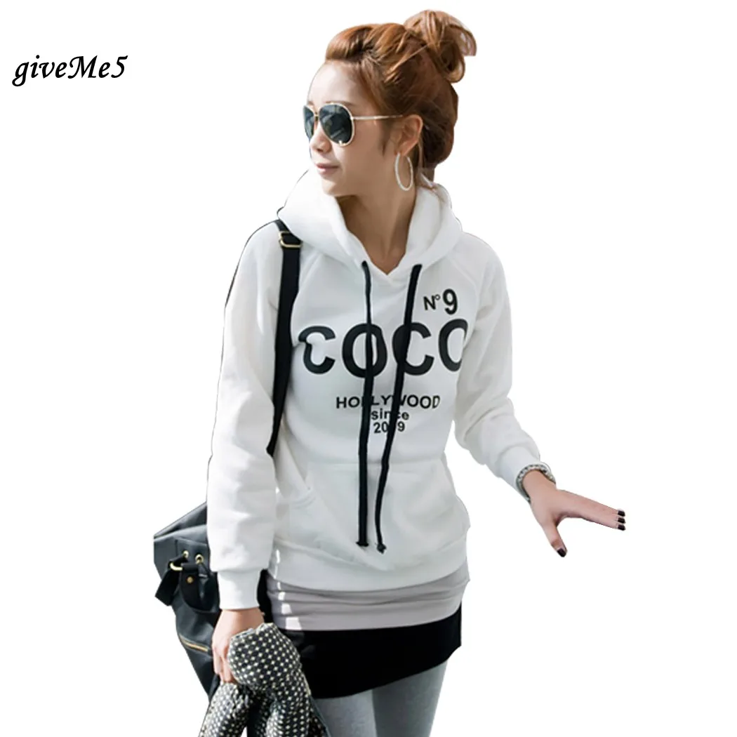 2017 Autumn and winter women hoodies letter printed Loose