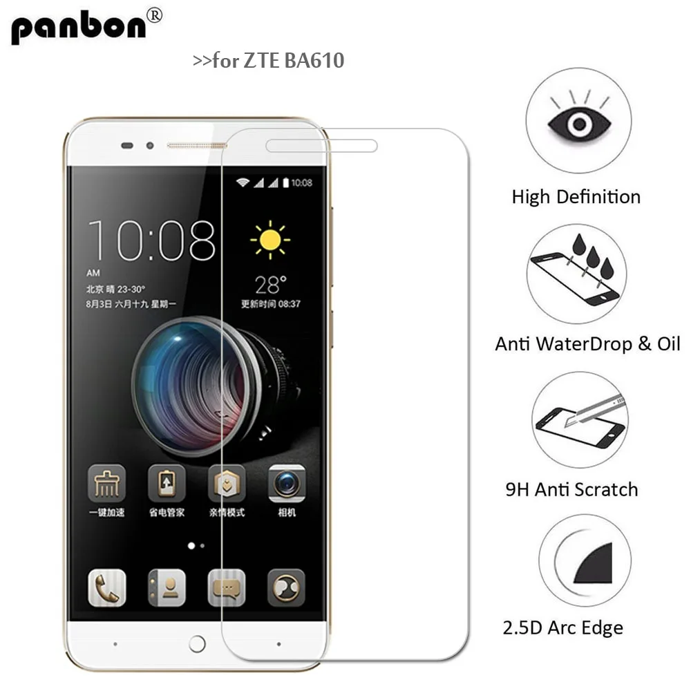 Защитное стекло Panbon для zte Blade A610 Plus закаленное A 610 Защитная пленка экрана 0 26 мм 9h |