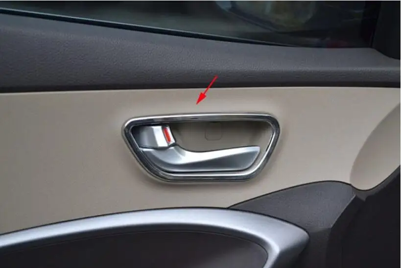 Для hyundai Santa Fe III интерьер кондиционер вентиляционная дверь ручка крышка ABS хром стайлинга автомобилей наклейки аксессуары