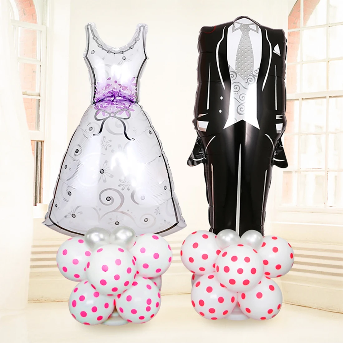 Medium Groom Bride Wedding Dress Aluminium Balloon Celebration Wedding Decoration Balloon