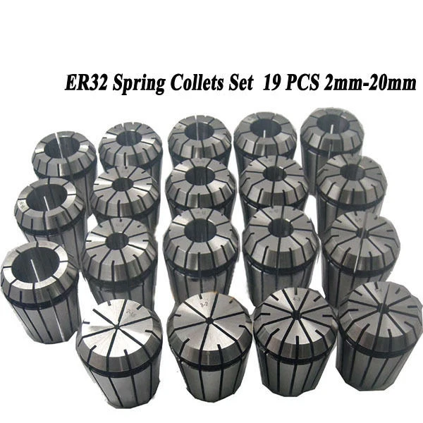 19 Pcs ER32 Precision Spring Collet Set CNC Milling Lathe Tool Chuck 2mm 20mm