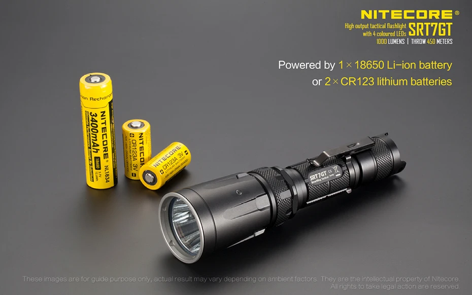 Nitecore SRT7GT контрольное кольцо сильный светильник Тактический литиевый аккумулятор вспышка светильник наружный светодиодный Ультра-яркий