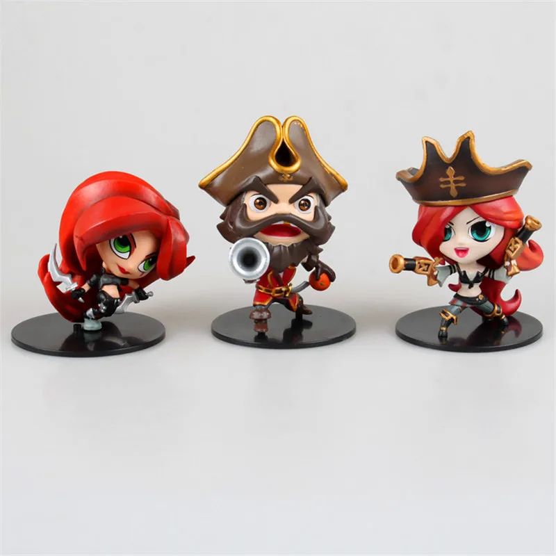 

3pcs Super Lovely 8-10cm LOL Game Garage Kits Dolls Gangplank MissFortune Katarina Figure Action Collection Figures Toys Gifts