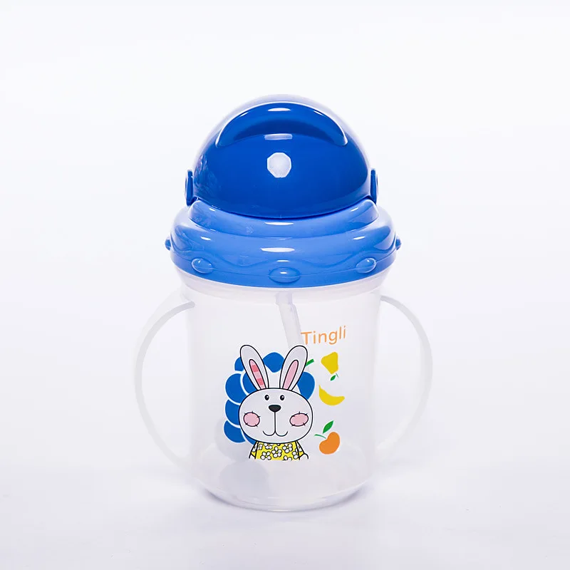 

Cute Cartoon Baby Cups Durable Portable Kids Straw Cup Water Bottle With Handles Newborn Feeding Drinking Cup Kettle For Baby
