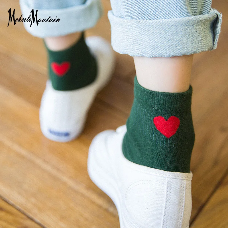 Harajuku Sweet Heart печатные носки забавные Для женщин анти-пот дышащий смешные носки все хлопка Harajuku Kawaii Носки N'104