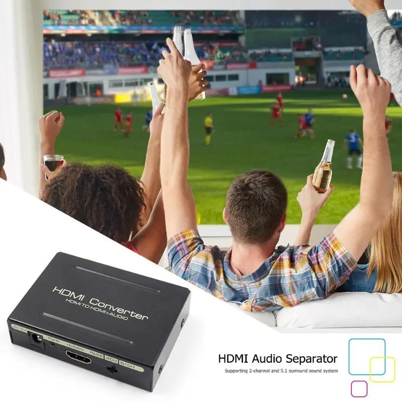 ALLOYSEED HDMI к HDMI видео аудио экстрактор адаптер конвертер сплиттер SPDIF+ RCA L/R 5,1 система объемного звука
