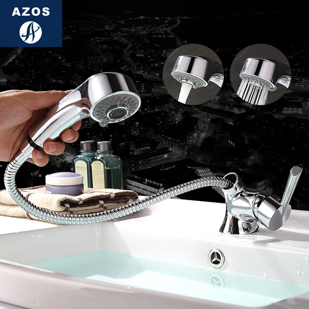 Modern Bathroom Faucet Pull Out Shower Head Nozzle Single Handle Swivel
