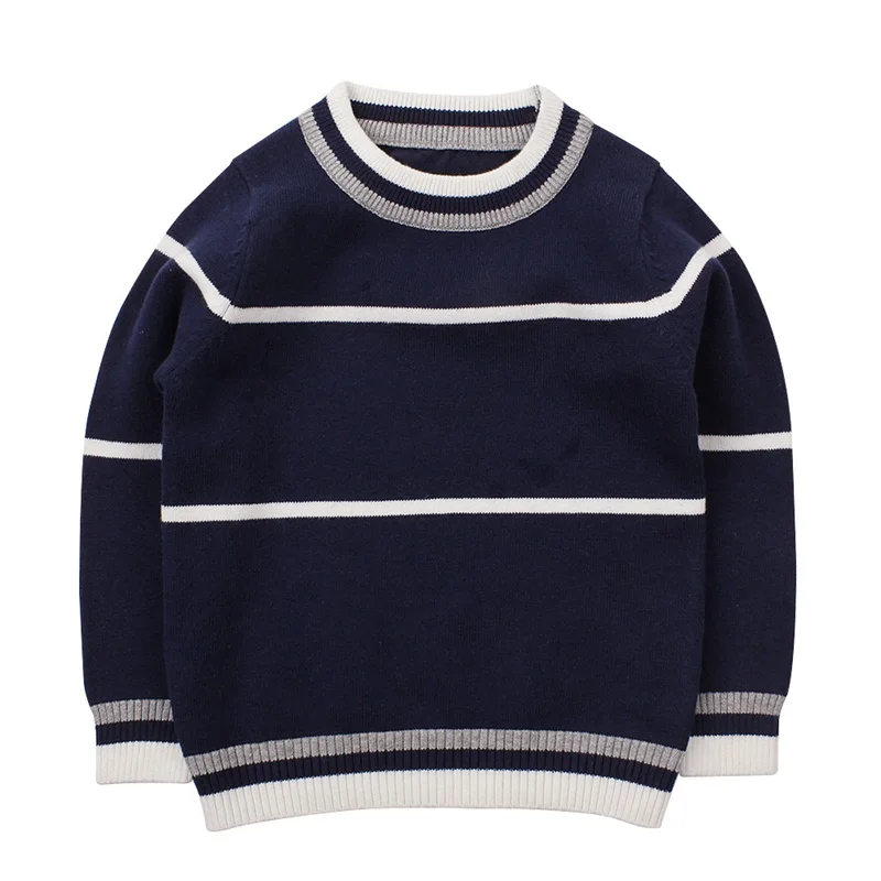 

Casual Striped Baby Sweater For Boys Warm Knitted Baby Boys Sweater Long Sleeve O-Neck Kids Clothes Spring Autumn Boys Clothing