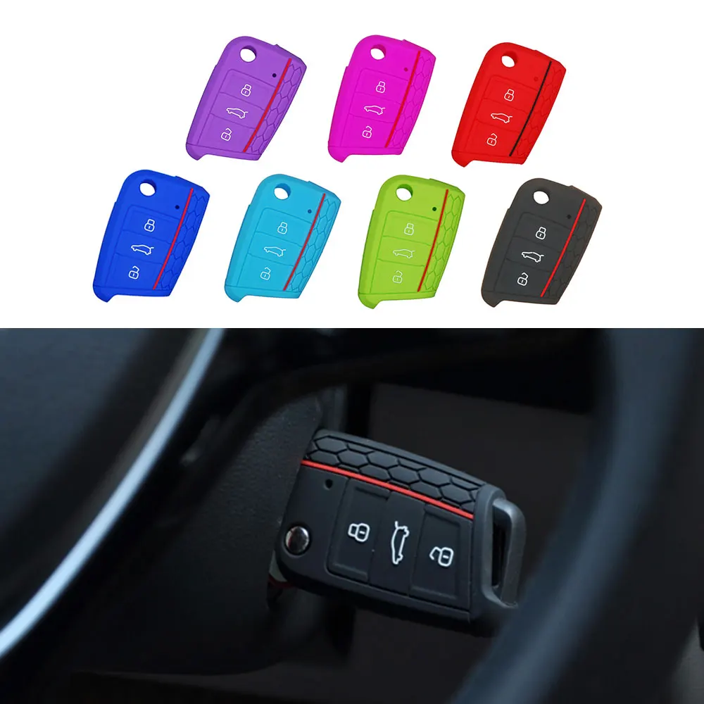 Remote 3 Buttons Car Key Case Cover for Volkswagen VW Golf 7 mk7 Key Protector Auto Accessories