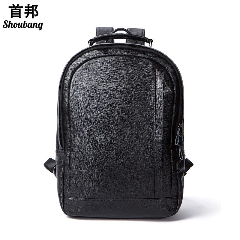 

Genuine Leather Laptop Backpack Teenage Girls Casual Style Leather Travel Bags for Short Vacation