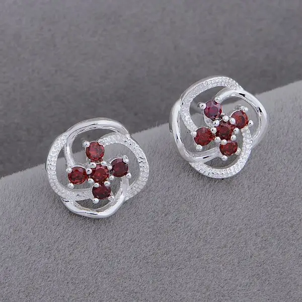

AE647 Hot 925 sterling silver earrings , 925 silver fashion jewelry , lt. siam stone /ctbalkia bddajuka