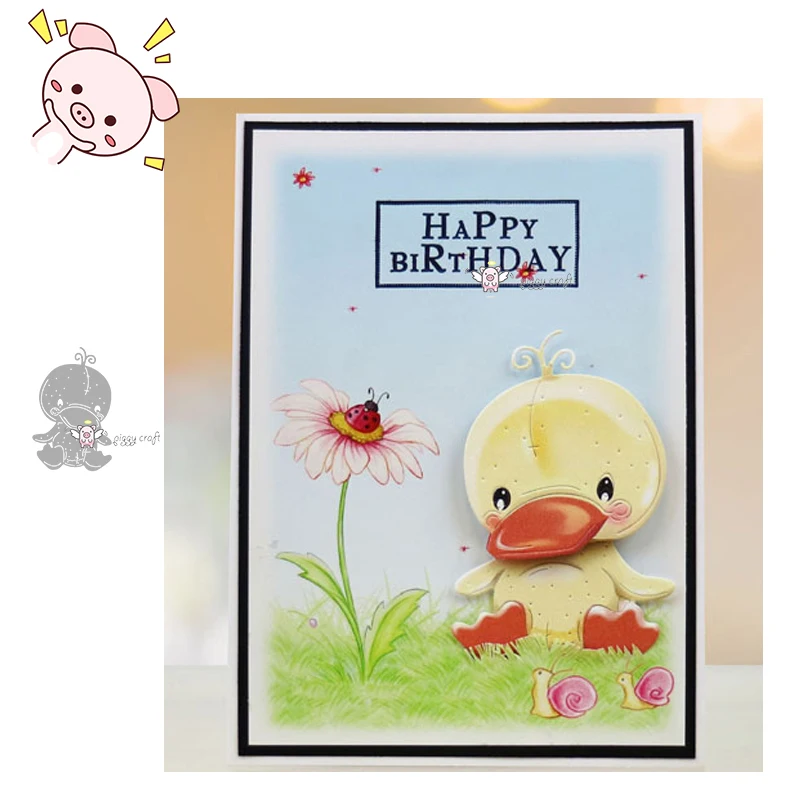 

PP Craft metal cutting dies cut die mold small Cute duck Scarpbook paper craft knife mould blade punch stencils dies