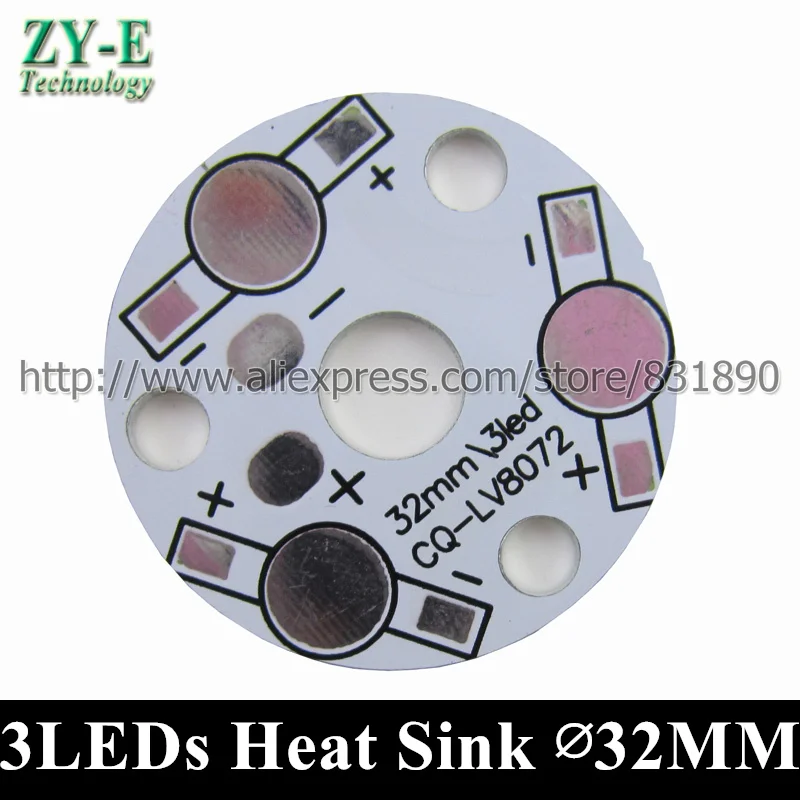 

30pcs 3pcs LEDs led PCB 23/32/50MM LED Heat sink lamp palte DIY For 1W 3W LED High Power beads Aluminum Base Plate free shipping