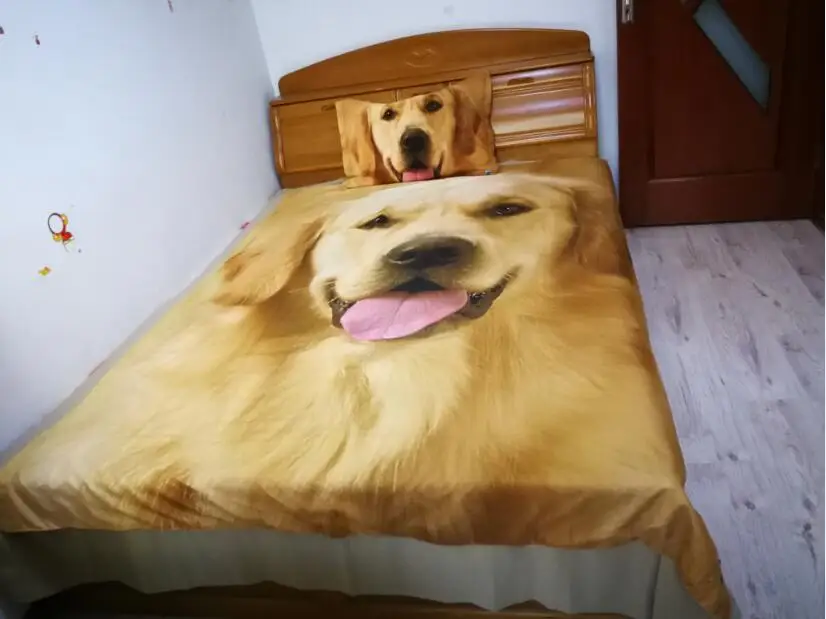 

Golden retriever Pet Dogs Bedding Sets Twin single Sizes Duvet Cover Bedspread Kid Teen Girl Bedroom Textile Pillowcase animals
