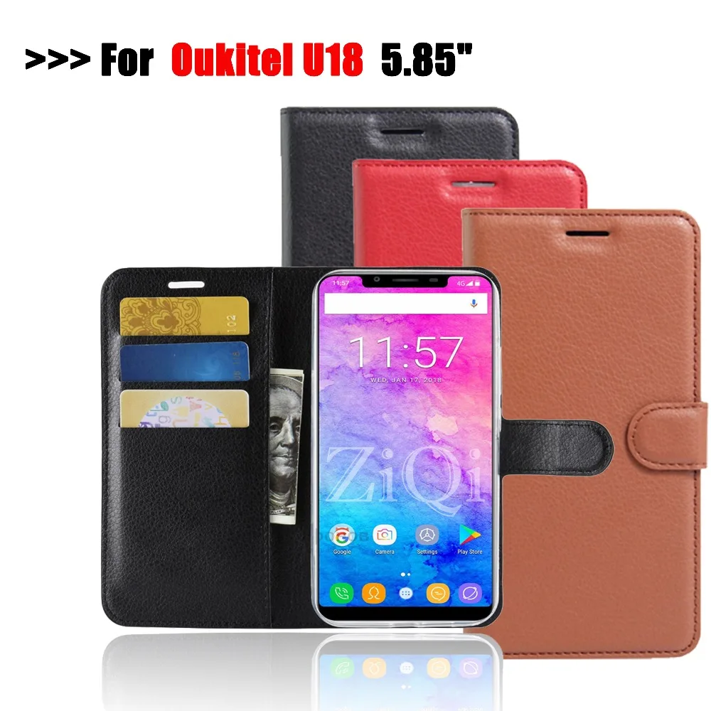 

U18 Wallet Case for Oukitel U18 5.85 inch PU Leather Retro Flip Cover Magnetic Fashion Cases Kickstand Strap for Oukitel U18