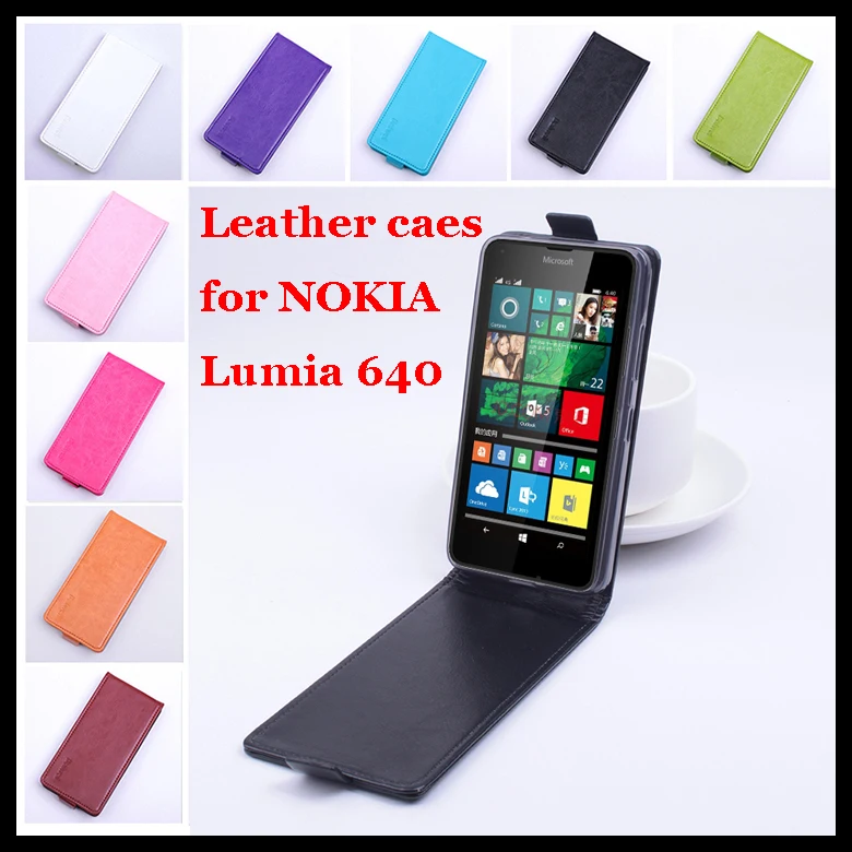 

9 Colors High Quality Leather Case For NOKIA Microsoft Lumia 640 Flip Cover Case For Lumia640 Leather Cover Case Phone Cases