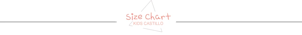 Kids Castillo Size  Chart