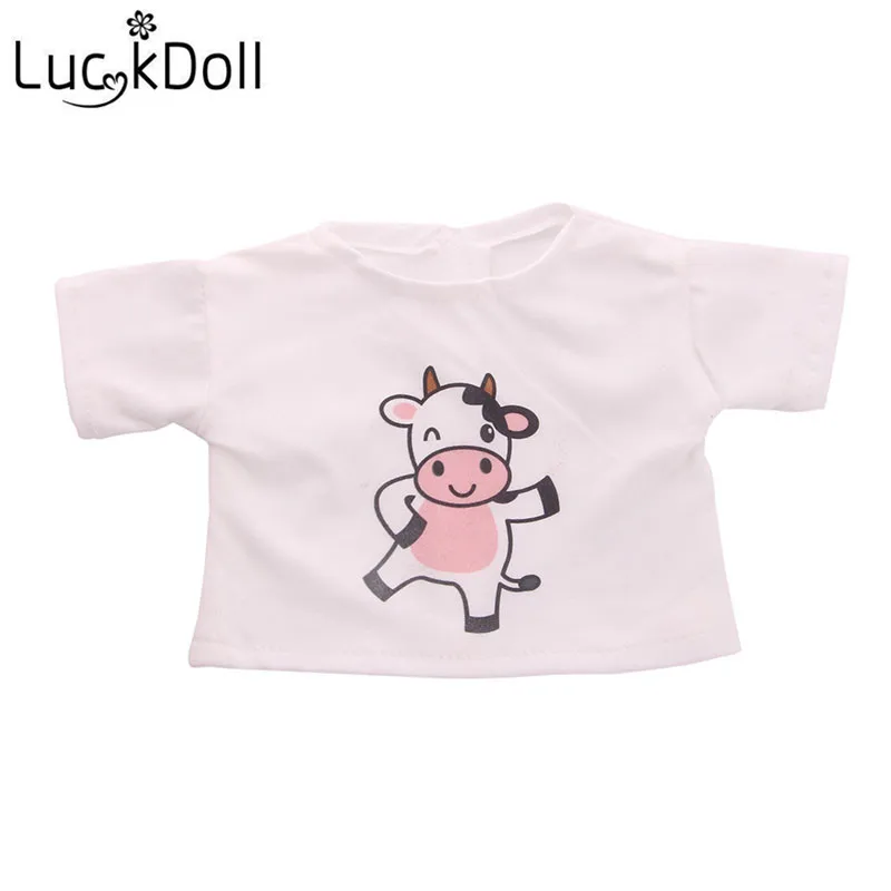 LUCKDOLL хлопковая Футболка Подходит для 18-дюймовые американская кукла Logan кукла мальчик одежда аксессуары игрушки для детей