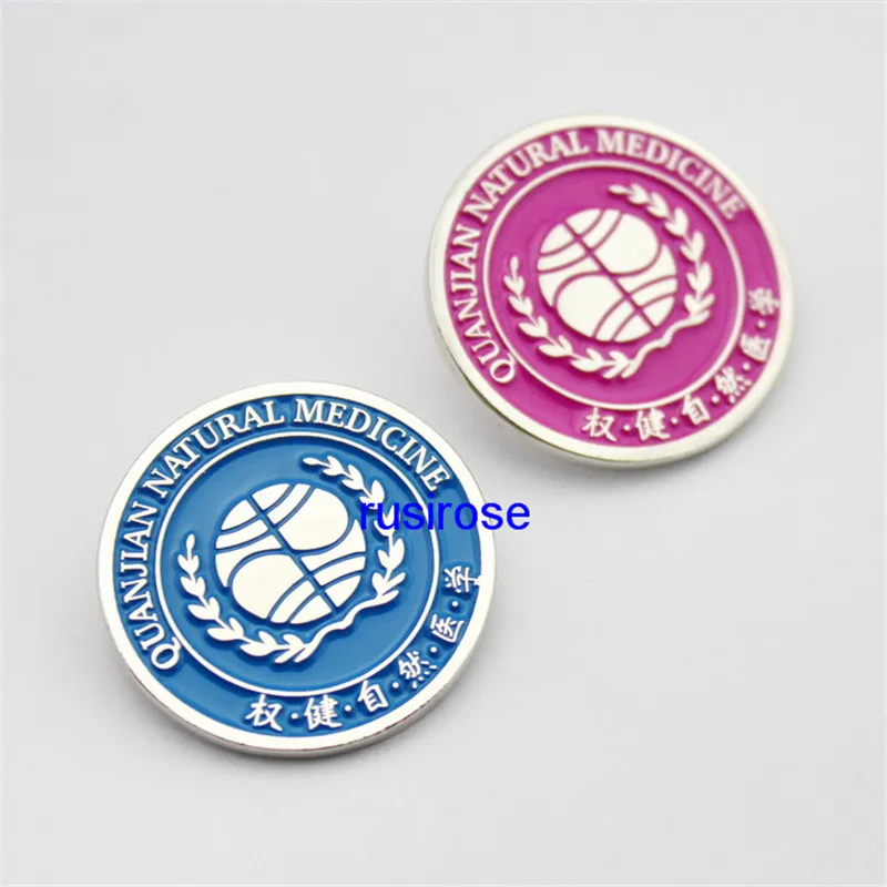 Natural medicine metal enterprise brooch badge custom, medical college