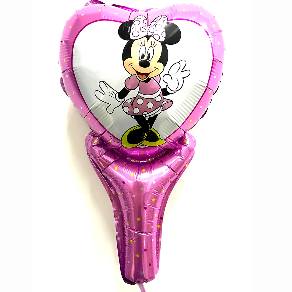 

10 pieces/lot The new children's toys birthday party balloon decoration foil balloons Minnie Mickey Holding sticks wholesale