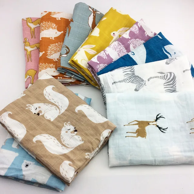 new Cotton Baby Blankets Newborn Soft Organic Cotton Baby Blanket Muslin Swaddle Wrap Feeding