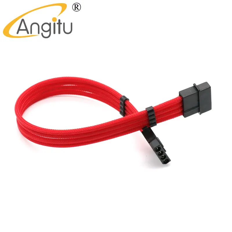 

4mm PET Sleeve Single Sleeved Molex 4Pin Male to Female Power Extension Cable With 2pcs Cable Comb