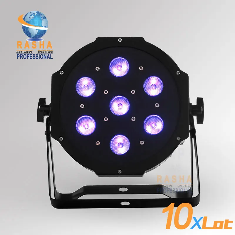 

10X LOT China Stage Light 7*12W Quad LEDs (RGBA/RGBW) LED Mega Quadpar Profile , DMX Par Can,ADJ PAR LIGHT