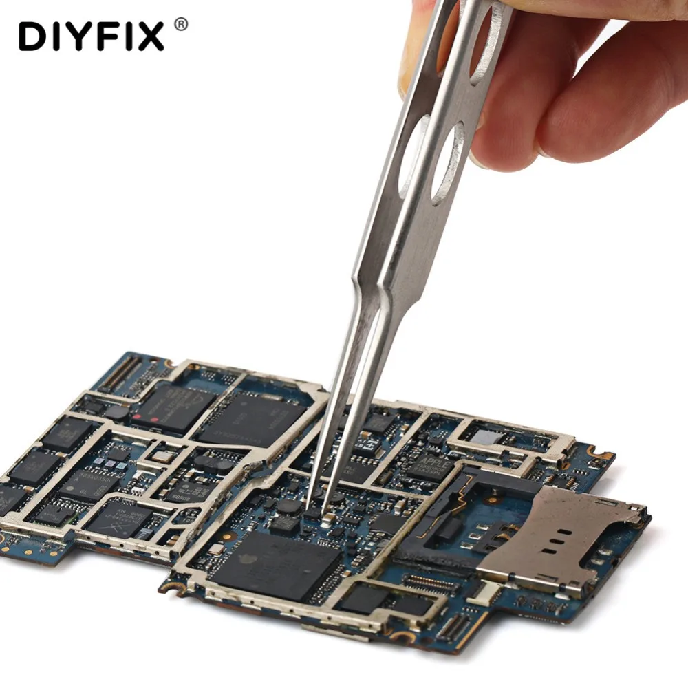 DIYFIX 160 мм Пинцет ультра тонкий точность прямой Нержавеющая сталь щипцы для