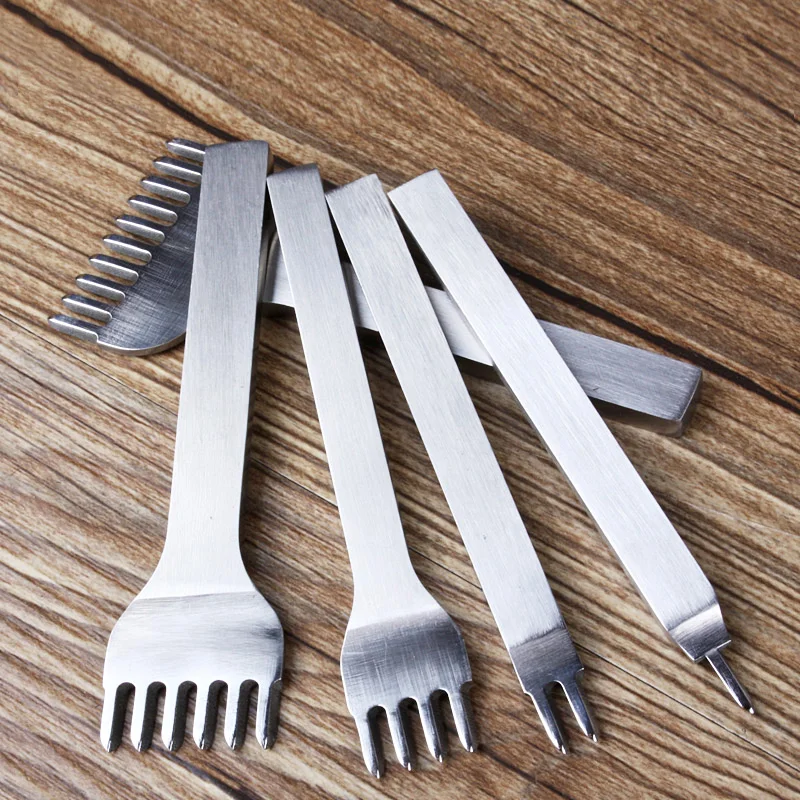 Hand Tool Punch Gangling Cut Prick Iron Stitching Bags Oblique Hole Leather Wallet DIY Tools,3456mm Spacing Tooth