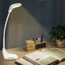 Белый USB Touch dimmable настольная лампа настольная светло глаз Защитная аккумуляторная Чтение настольная лампа Освещение