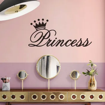 

modern style Princess crown Wall Sticker for Girl baby room bedroom Home Decoration art Decals bedside Stickers wallpaper