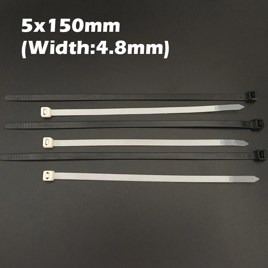 100 шт. 5x150 5*150 мм (ширина 4 8 мм) черный белый Nylon66 Сетевой электрический провод шнур
