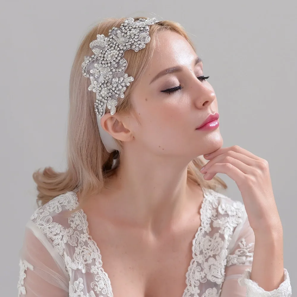 New Headwear Vintage pearl Hair 2018 Bridal Hats Pearls Flowers Beaded