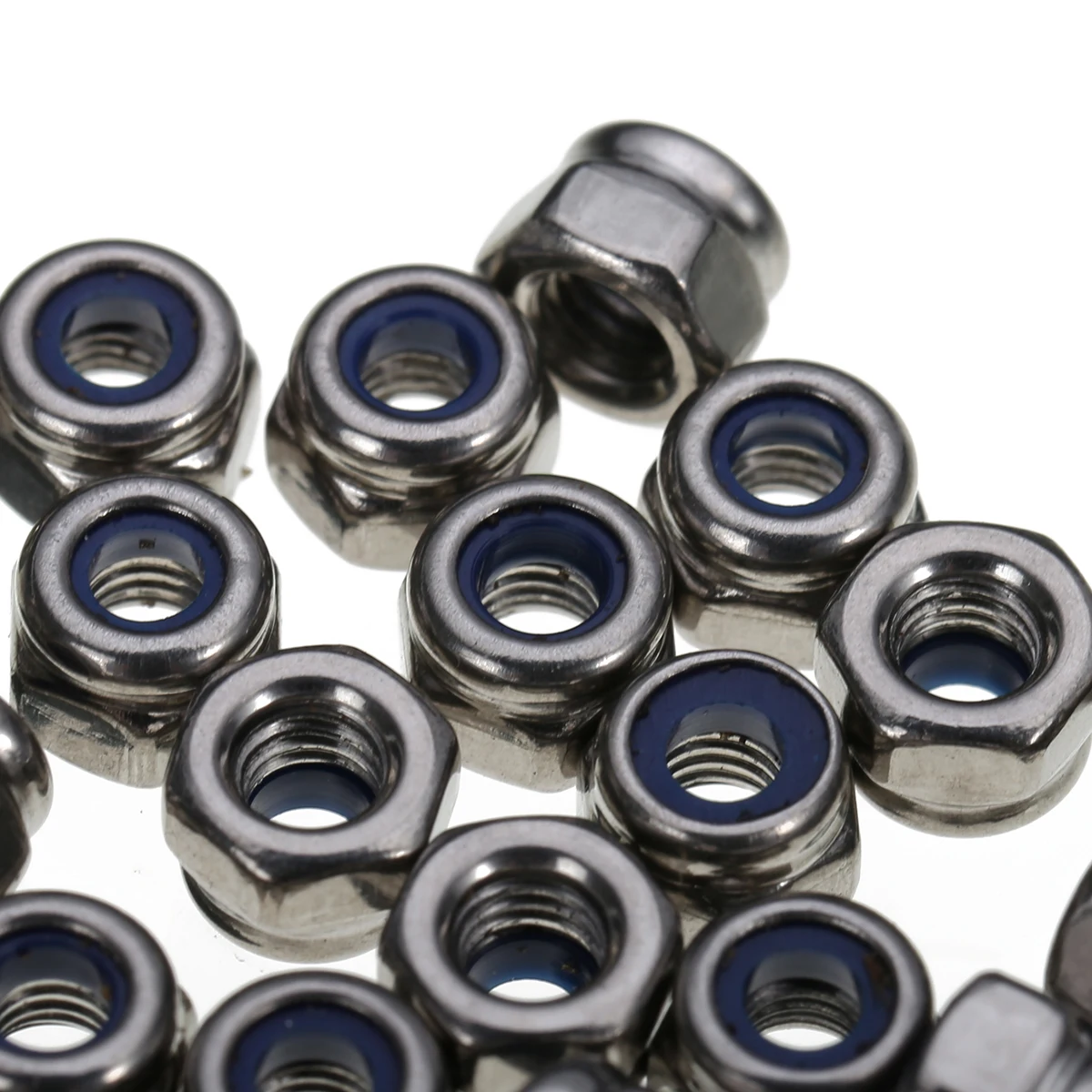100pcs M3 Stainless Steel Hex Nuts Nylon Insert Locking Screw Metric thread Anti-slip Lock Nuts
