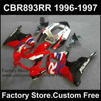 

7gifts /race fairing kits for HONDA 96 97 CBR900RR CBR 893RR 1996 1997 fireblade red white motorcycle CBR 893 fairings kit
