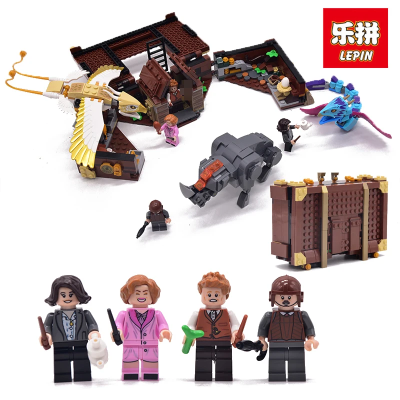 

LEPIN 16059 Fantastic Beasts Newt Case Magical Creature Harri MINI Potter Building Blocks Bricks legoing Toys for children 75952