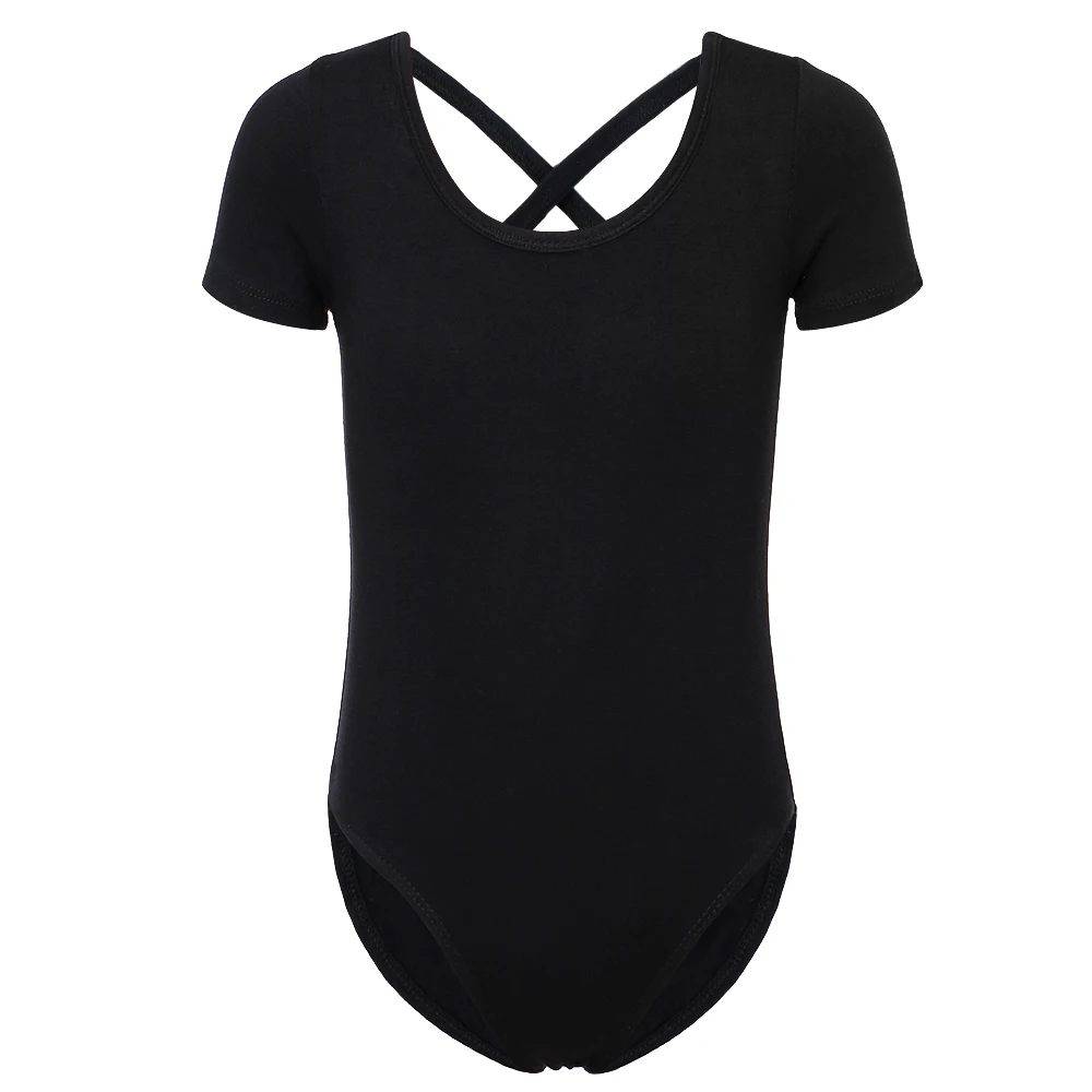 2018 Girl Pink Leotard Ballet Short Sleeve Dress Fitness Clothing