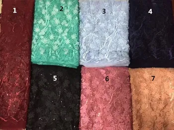 

7 colors embroidered fabric good looking bridal lace fabric wholesale african french lace fabric