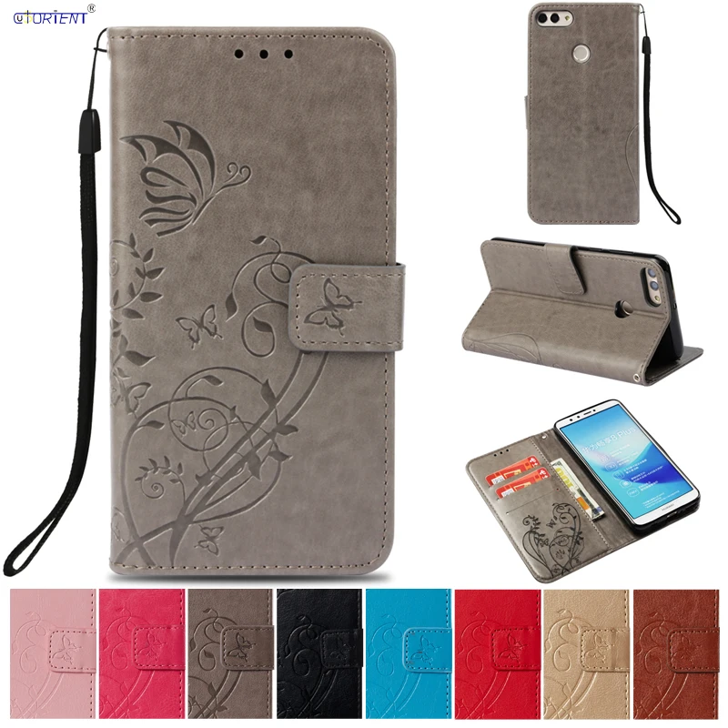 For Huawei Y9 2018 Enjoy 8 Plus Flip Leather Phone Case FLA-LX2 FLA-L22 FLA-L21 FLA-L02 Wallet Stand Cover FLA-LX1 FLA-LX3 Funda | Мобильные