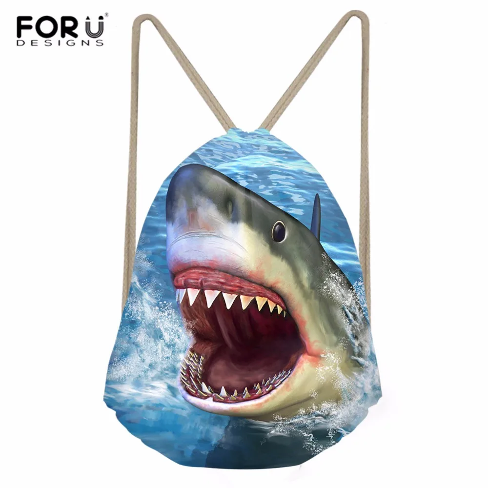 

FORUDESIGNS Drawstring Bag Mens Sports Gym Bag Shark Dolphin Fish Men's Backpack Outdoor Gym Sack Shoes Storage Softback Bolsa