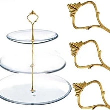 Высококачественная металлическая коронка, три слоя, 1 Снэк крафт, торт, керамическая тарелка с фруктами, серебро