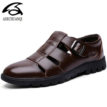 

Big Size men sandals genuine leather sandals Men outdoor casual shoes Breathable Fisherman Shoes men Beach shoes