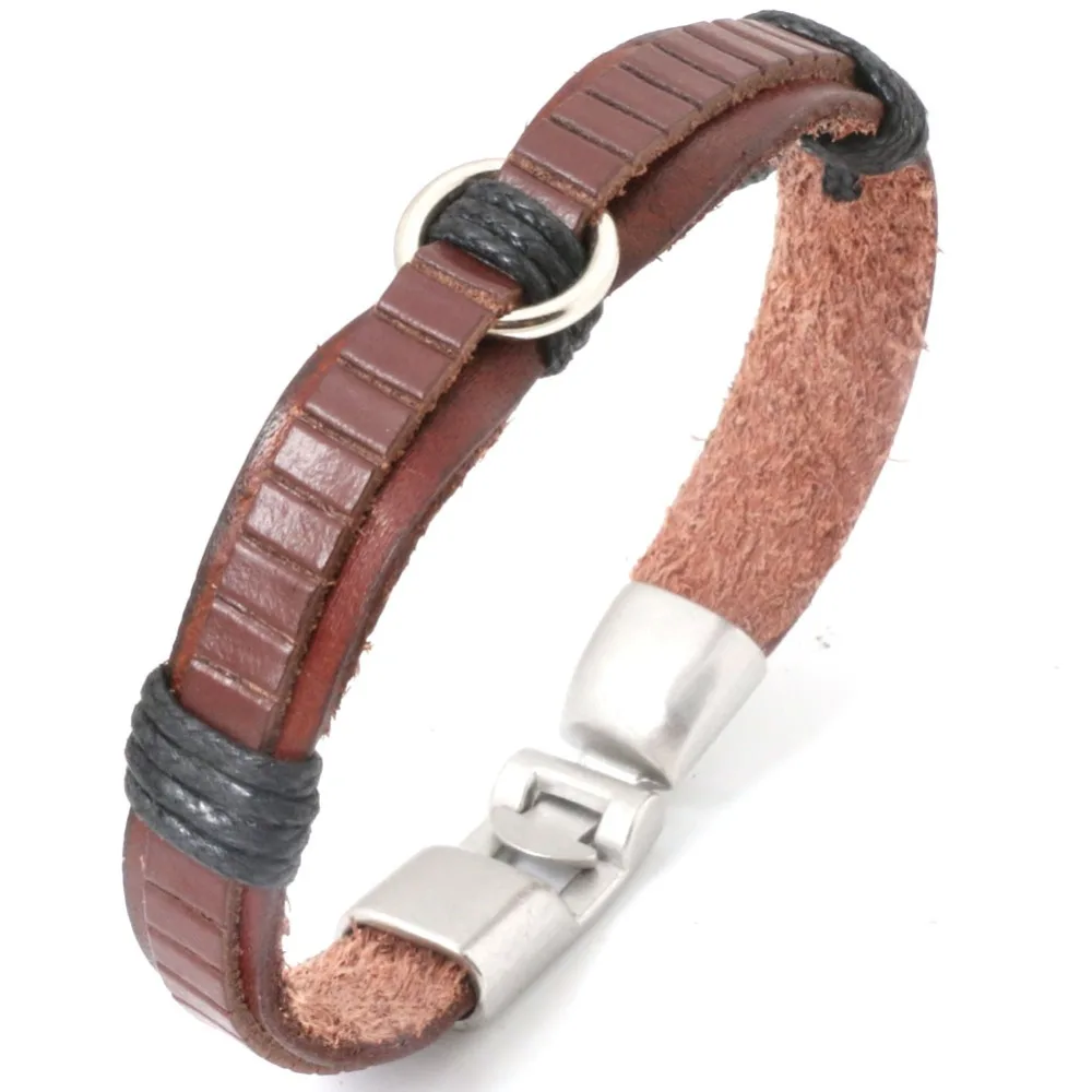 

Men's Bracelets Punk Leather Weave Black Multilayer Adjustable Man Jewelry Vintage Bracelets