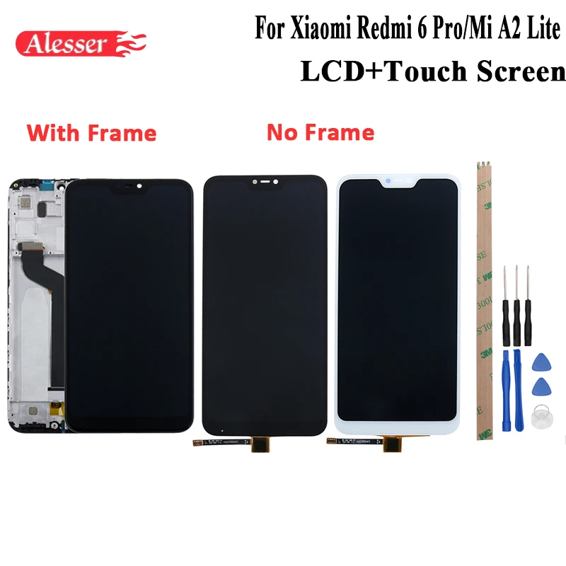 

Alesser For Xiaomi Redmi 6 Pro LCD Display Mi A2 Lite Touch Screen With Frame Repair Parts For Xiaomi Redmi 6 Pro With Tools