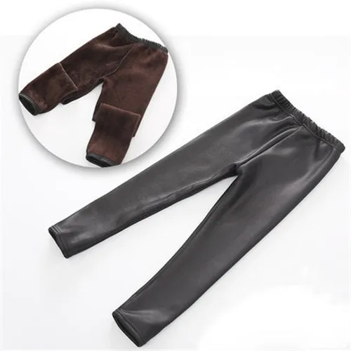 Girls Leggings Warm Leggings For Girls Faux Leather PU Pants For Girls Winter Girl Pants Kids Leggings Thick Child Trousers Girl8