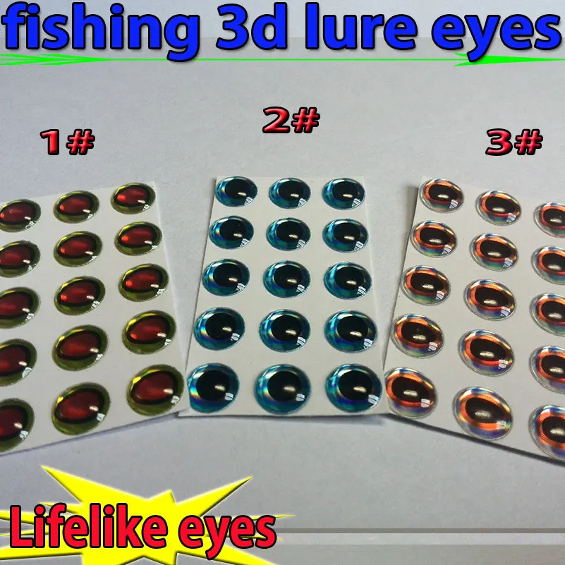 

2019new fishing 3d lure eyes size:3mm-6mm each color 150pcs=450pcs/lot good lure eyes
