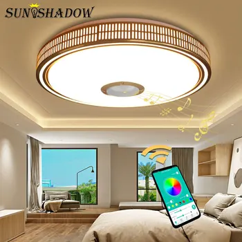 

Gold Lights Modern Led Chandelier For Living room Bedroom Acrylic APP Contor Music Lamps Ceiling Chandelier Lighting Luminaires